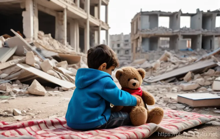 시리아 내 화학무기 사용 논란 - **Prompt: Resilience Amidst Rubble**
    "A group of diverse Syrian children, aged 5-12, are sitting...