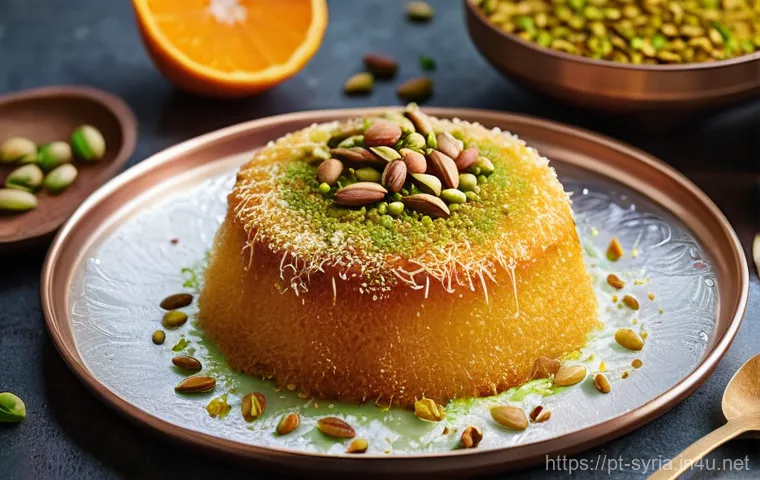 시리아의 전통 디저트  바클라바 - **Prompt for a close-up of a classic Baklava:**
    "A stunning, highly detailed close-up shot of tr...